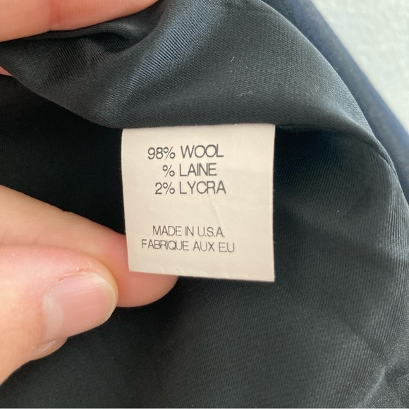 Theory Wool Pinstripe Blazer Black Workwear Preppy Minimalist Office Size 10 - Picture 13 of 14